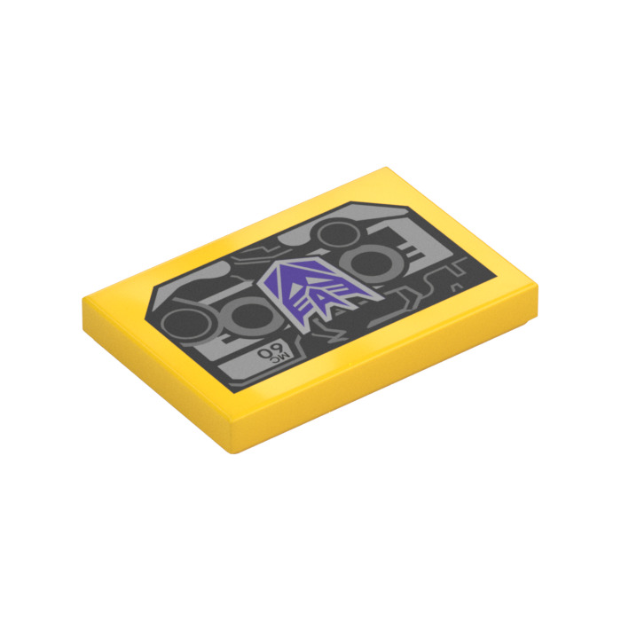 LEGO Tile 2 x 3 with Ravage Cassette with Decepticons Logo (26603 ...