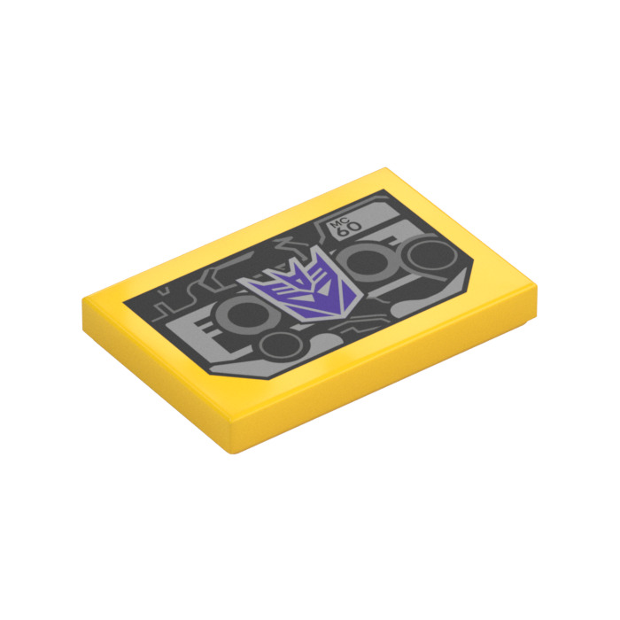 LEGO Tile 2 x 3 with Ravage Cassette with Decepticons Logo (26603 ...
