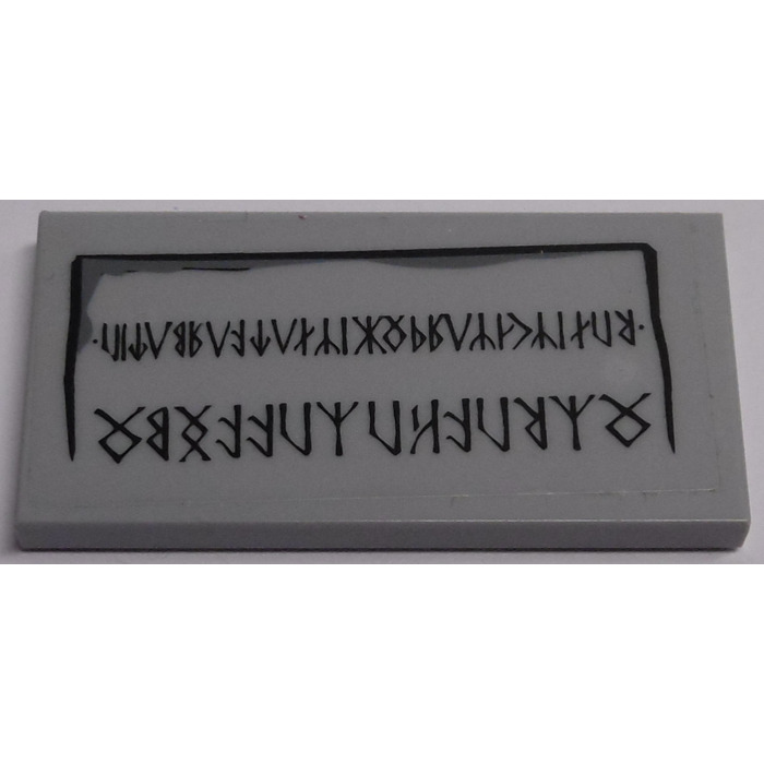 LEGO Tuile 2 x 4 avec Noir Petit Runes, Noir Outer Line Autocollant ...