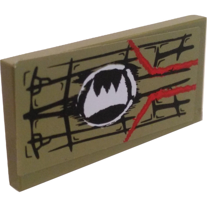 LEGO Tile 2 x 4 with Cragger Fangs and Stripes (Right) Sticker (87079 ...