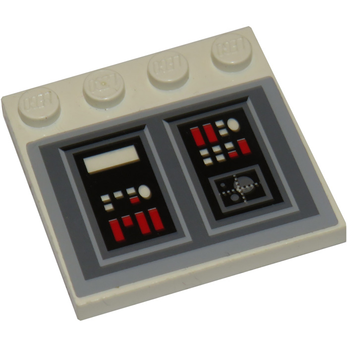 LEGO Tile 4 x 4 with Studs on Edge with Control Panel Sticker (6179 ...