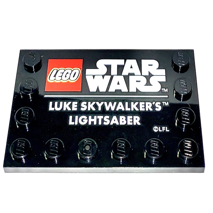 LEGO Tile 4 x 6 with Studs on 3 Edges with Edge Studs and 'Luke