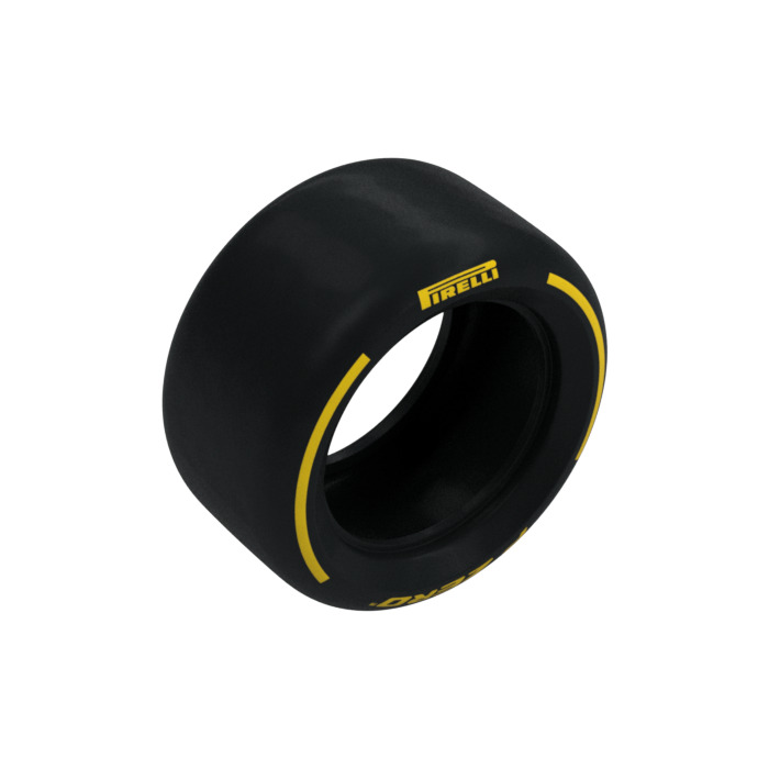 LEGO Tire Ø81.6 x 44 with Yellow 'PIRELLI' and 'P ZERO