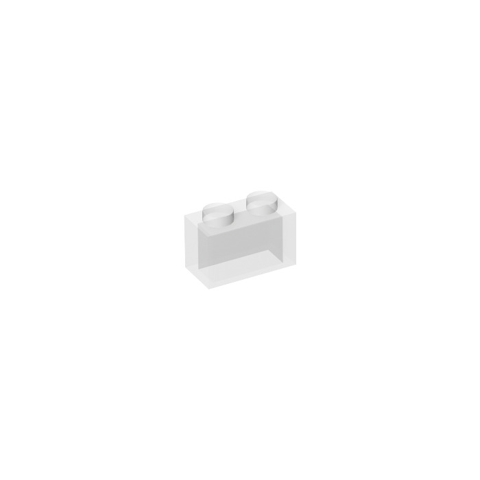 LEGO Transparent Pink Glitter Brick 1 x 2 without Bottom Tube (3065)