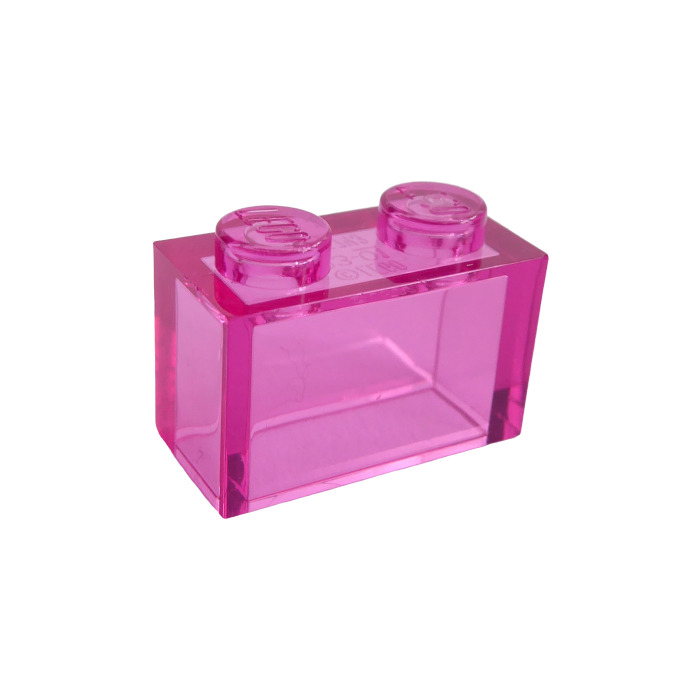 New LEGO Lot of 2 Translucent Dark Pink 1x2 Brick Pieces