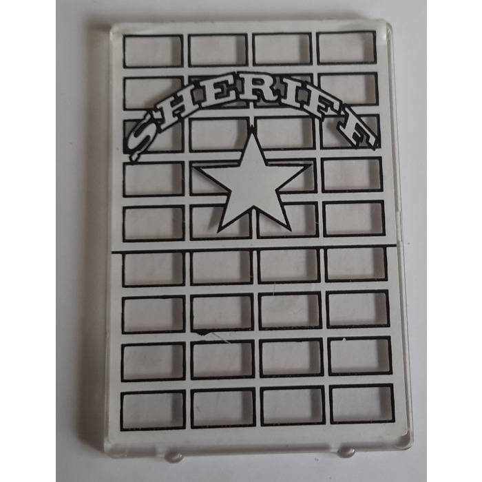 LEGO Transparent Glass For Frame 1 X 4 X 5 With SHERIFF And Star lego-transparent-glass-for-frame-1-x-4-x-5-with-sheriff-and-star