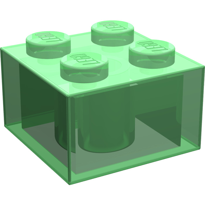 LEGO Lot of 4 Translucent Green 2x2 Space Bricks 