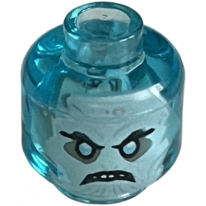 LEGO Transparent Light Blue Blizzard Sword Master Minifigure Head