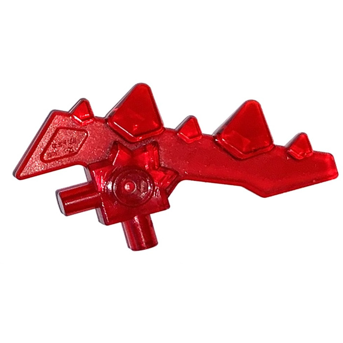 LEGO Transparent Red Blade with Bars and 5 Spikes (23861