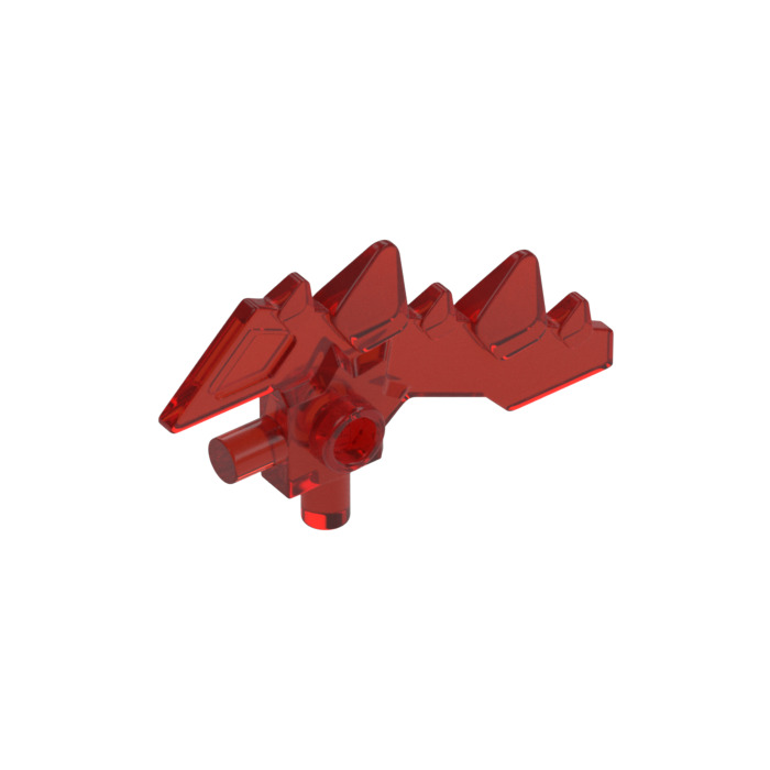 LEGO Transparent Red Blade with Bars and 5 Spikes (23861