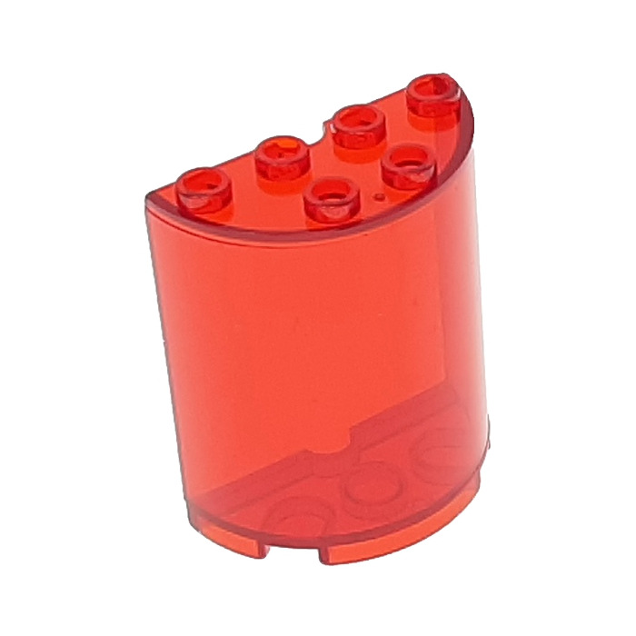 LEGO Transparent Red Cylinder 2 x 4 x 4 Half (6259)