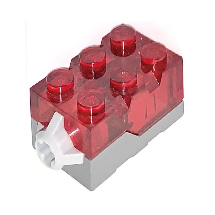 LEGO® Clear Top Orange LED Glow Electric Light Brick 2 x 3 x 1 1/3 Genuine Part 