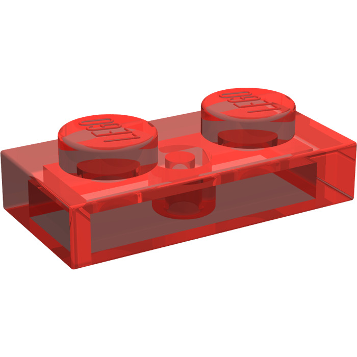 3023 LEGO Parts Plate 1x2 TRANSPARENT RED 6 