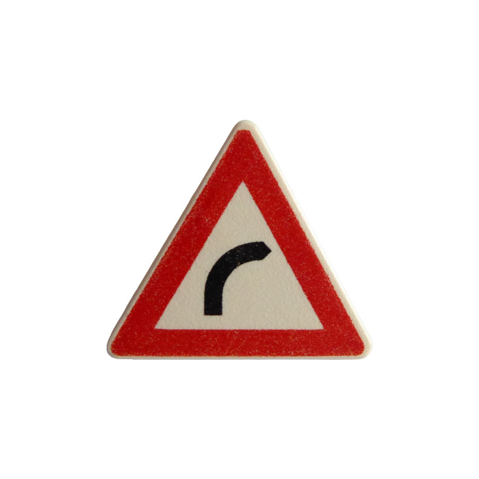 LEGO 3 X TARGHETTA TRAFFICO White Road sign triangle with Dangerous pattern 81294 