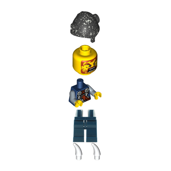 Minifig Headgear Viking Helmet w/ Horns Speckle Black-Silver Lot of 2 Lego 