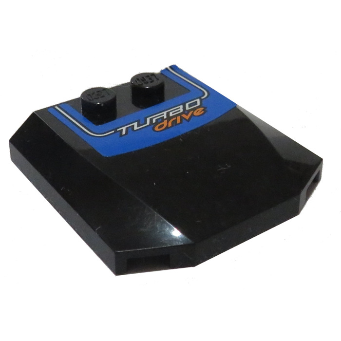 LEGO Wedge 4 x 4 Curved with 'TURBO DRIVE' and White Lines