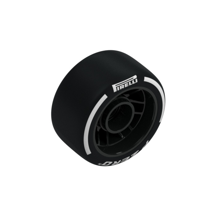 LEGO Wheel Ø24 x 13.4 with Black Tire with White 'PIRELLI