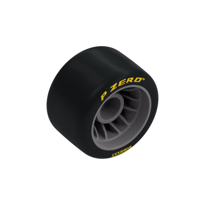 LEGO Wheel Rim Ø24 x 15 with Black Tire with Yellow 'PIRELLI P