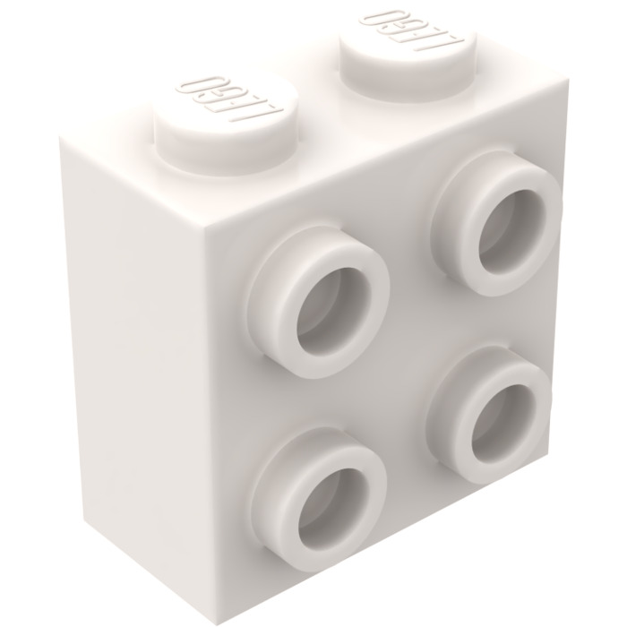 LEGO White Brick 1 x 2 x 1.6 with Studs on One Side (22885