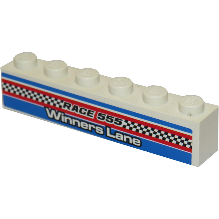 LEGO Brick x with Race 555 Winner's Lane Sticker (3009