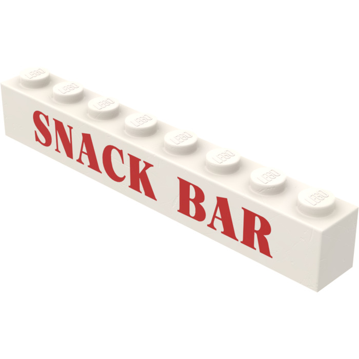 LEGO White Brick 1 x 8 with 