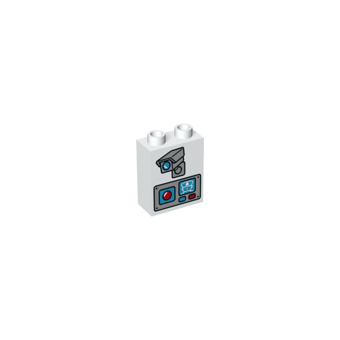 LEGO White Duplo Brick 1 x 2 2 with camera and control panel with Bottom Tube (43620) | Owl - LEGO Marketplace