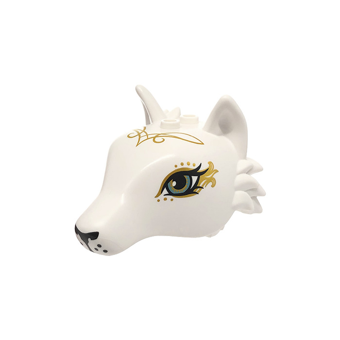 LEGO White Fox Head with Gold Swirls (37671) | Brick Owl