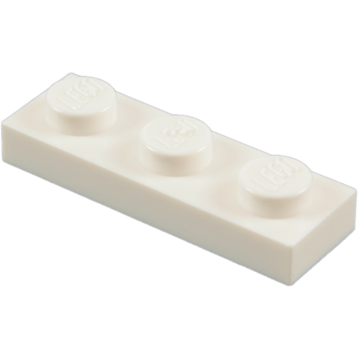 White 6 x Lego 3623 Plate Flat 1x3 NEW NEW White