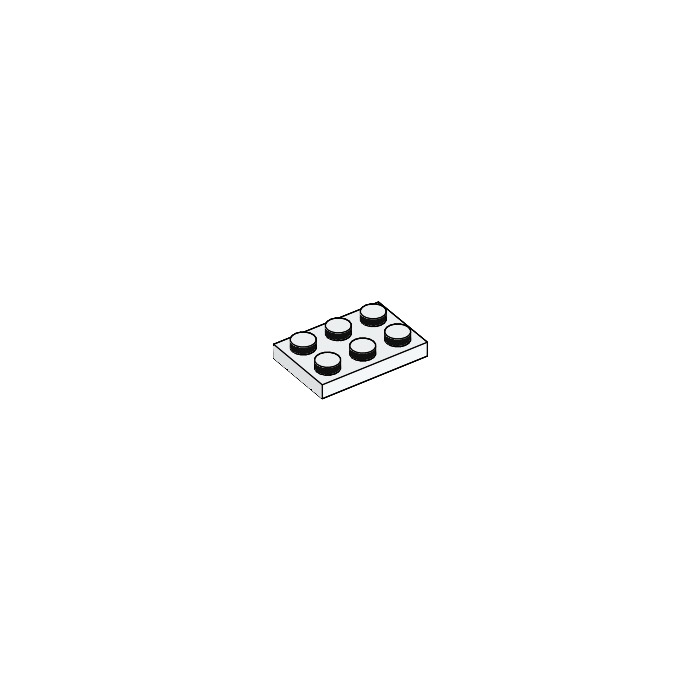 White Plate 2x3-3021  NEUF LEGO x 5