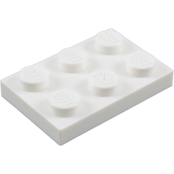White 3 X Lego 3021  Plate 2 x 3 