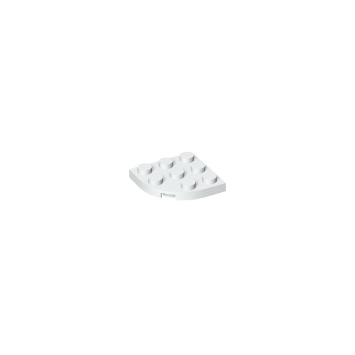 2x Plate Round plaque ronde corner 3x3 blanc/white 30357 NEUF Lego 