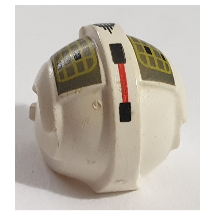 Lego New White Minifigure Headgear Helmet Star Wars Rebel Pilot Yellow Grid Part 