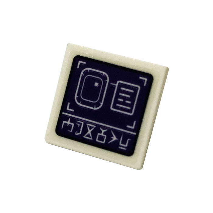 LEGO Roadsign Clip-on 2 x 2 Square with Monitor, Runes Sticker with ...