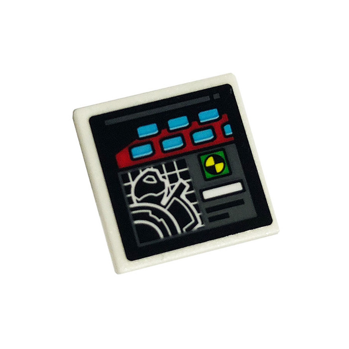 LEGO White Roadsign Clip-on 2 x 2 Square with Radioactive Symbol ...