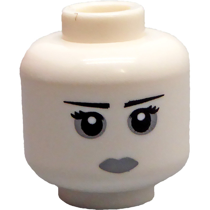 LEGO White Spooky Girl Head, Gray Lips and Circles Around Eyes (Safety  Stud) (3626 / 18192)