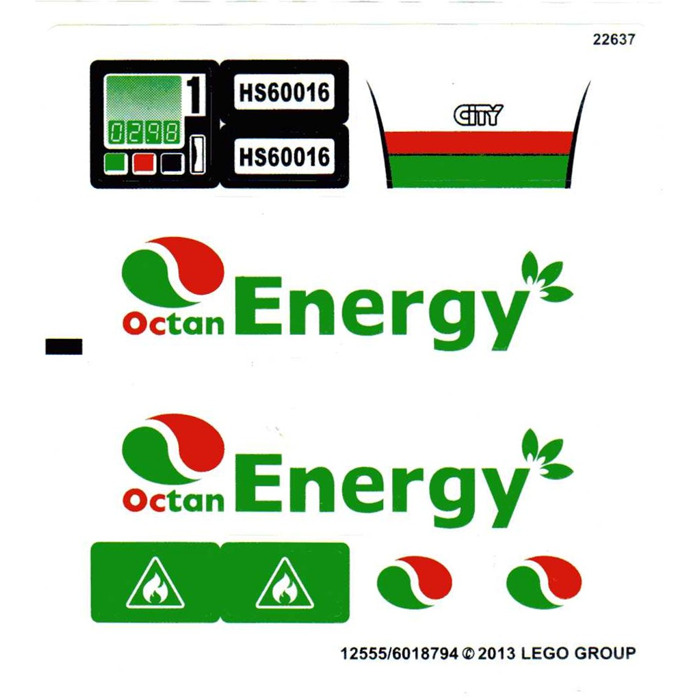 Aufkleber passend für LEGO 3180 Sticker Sheet for Octan Tank Truck Custom Precut 