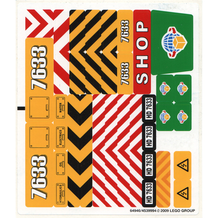 LEGO White Sticker Sheet for Set 7633 (64946) | Brick Owl Marketplace