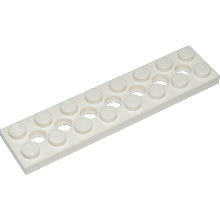 LEGO 4 x Platte mit 7 Löcher weiß White Technic Plate 2x8 with 7 Holes 3738 