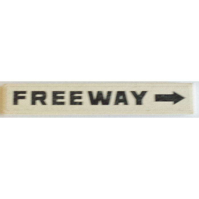 LEGO White Tile 1 x 6 with 'FREEWAY' and Right Arrow Sticker (6636 ...