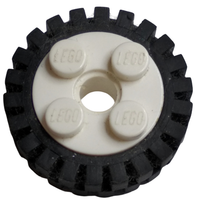 LEGO White Wheel Rim 10 x with Studs and Technic Peghole