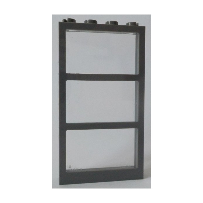 8 original LEGO parts dark grey 6x4 door/window frame 6x4 translucent bl glass