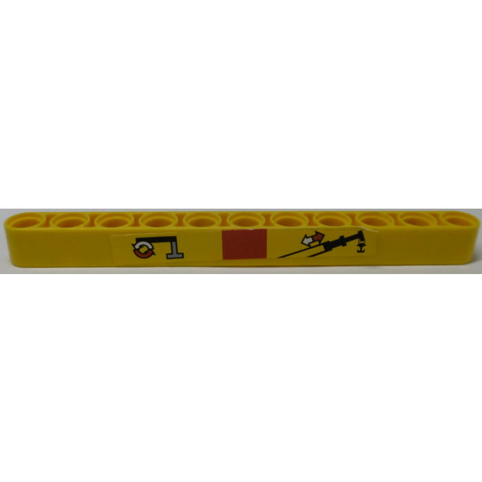 LEGO Yellow Beam 11 with Operation Crane Hook Sticker (32525