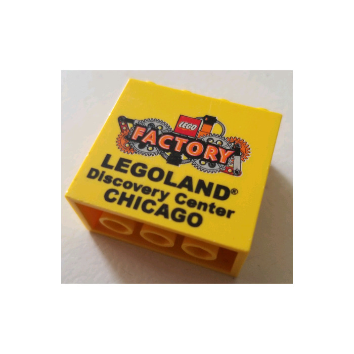 LEGO Yellow Brick 2 x 4 x 3 with LEGOLAND Discovery Center CHICAGO ...