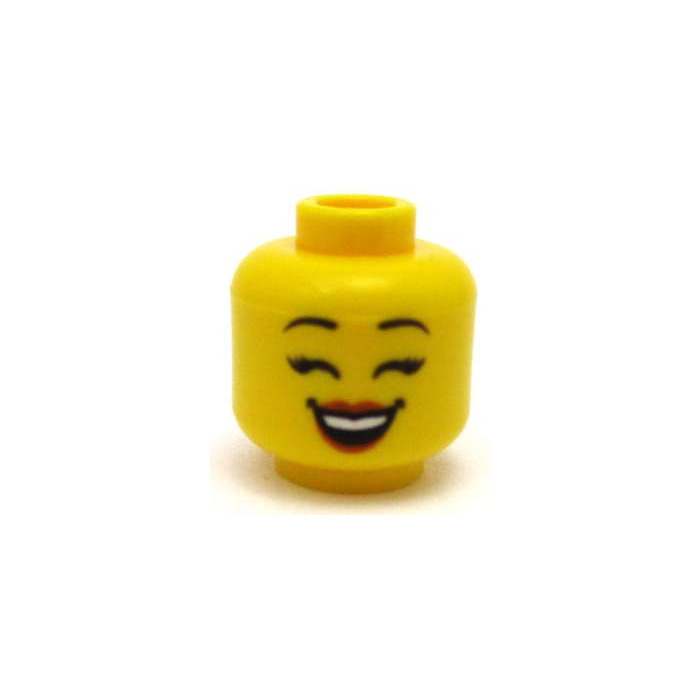 LEGO Yellow Dual-Sided Female Head with Open Smile with Teeth 