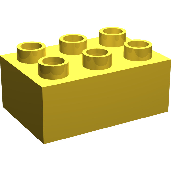 Stones 1 x 2-2er Nubs Yellow LEGO Duplo 3 Building Bricks High 