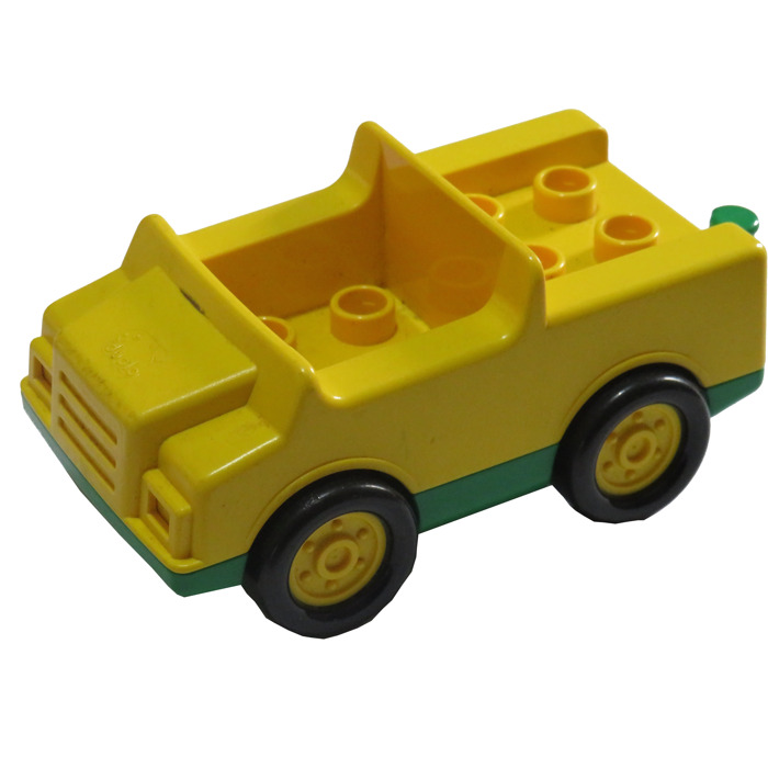 lego duplo car base 2X6 red yellow green vintage pick
