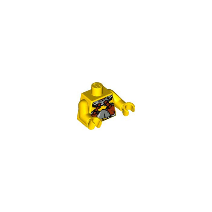 LEGO Yellow Minifigure Torso Viking with Silver Armor and Straps (76382 ...