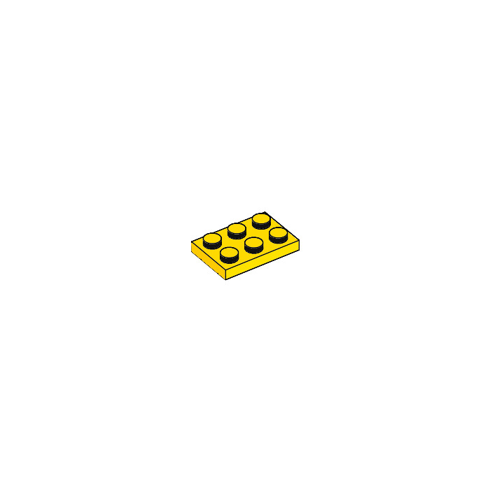 6 x LEGO® 3021 Basissteine,Grundbausteine 2x3 flach gelb