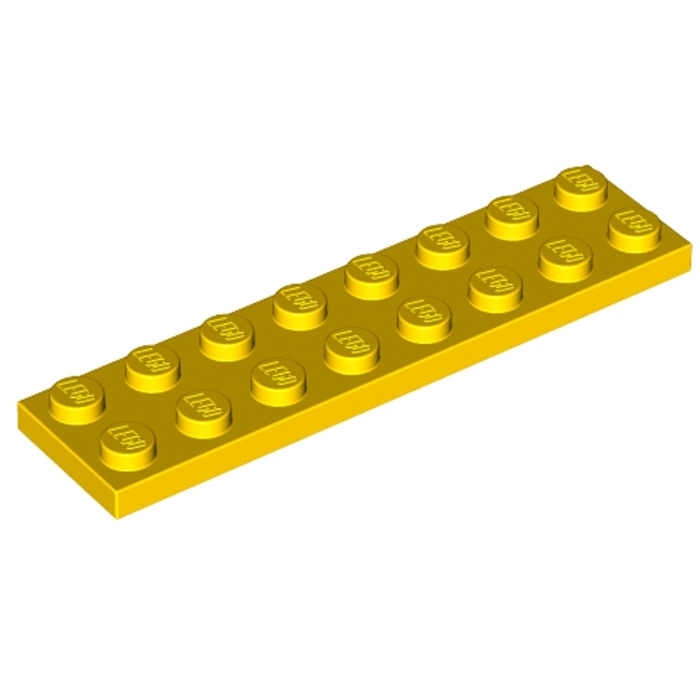 4 x lego ® 3034 Basic piedras 2x8 amarillo plana. 