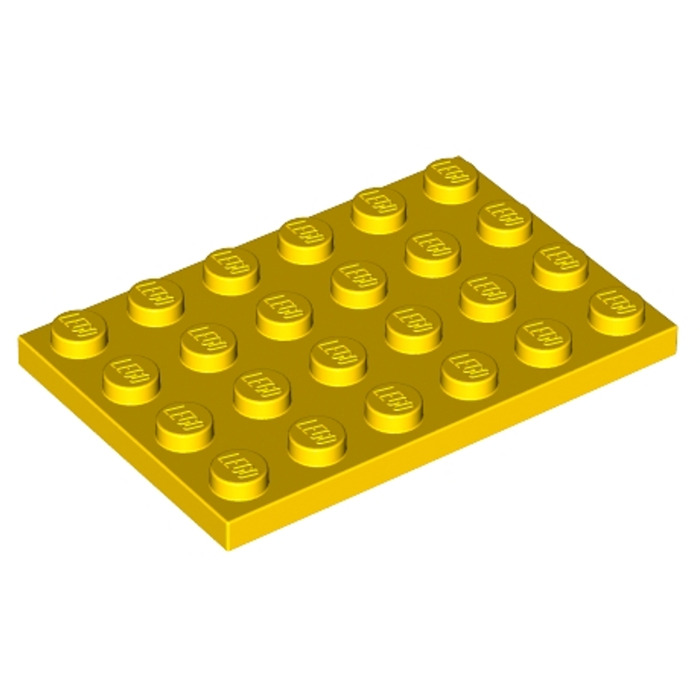 LEGO x 2  YELLOW 4 x 6  THIN PLATE 3032 VGC 